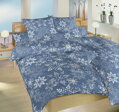 Dadka Povlečení krep Snowflakes šedomodré 200x220, 2x70x90 cm