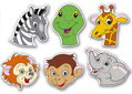 DOHÁNY Baby puzzle Zvířecí hlavičky - safari 6v1 (2-4 dílky)
