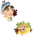 EEBOO Čtvercové puzzle Čtenářský klub Jane Austen 1000 dílků