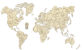 WOODEN CITY Dřevěná mapa se zvířátky velikost L (83x55cm)