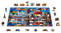 WOODEN CITY Dřevěné puzzle Klidné cestování 2v1, 600 dílků EKO