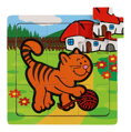 TEDDIES Dřevěné puzzle Moje první zvířátka: Kočka 9 dílků