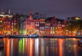 WOODEN CITY Dřevěné puzzle Noční Amsterdam 2v1, 150 dílků EKO