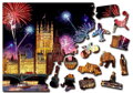 WOODEN CITY Dřevěné puzzle Noční Londýn 2v1, 75 dílků EKO