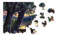 WOODEN CITY Dřevěné puzzle Večer v domě u jezera 2v1, 505 dílků EKO