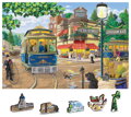 WOODEN CITY Dřevěné puzzle Viktoriánská ulice 2v1, 200 dílků EKO