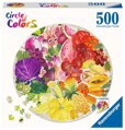 RAVENSBURGER Kulaté puzzle Kruh barev: Ovoce a zelenina 500 dílků