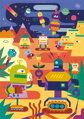 CLEMENTONI Oboustranné puzzle Roboti 60 dílků