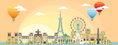 RAVENSBURGER Panoramatické puzzle Den v Paříži 1000 dílků