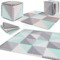 Matadi Pěnové puzzle šedo-zelené Trojúhelníky s okraji