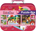 SCHMIDT Puzzle Bibi a Tina 4v1 v plechovém kufříku (100, 100, 150, 150 dílků)