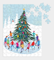 GALISON Puzzle Bruslení kolem vánočního stromu 130 dílků
