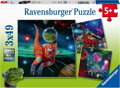 RAVENSBURGER Puzzle Dinosauři ve vesmíru 3x49 dílků
