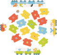 GOKI Puzzle hra s kostkami Vláčky