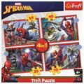 TREFL Puzzle Hrdinný Spiderman 4v1 (35,48,54,70 dílků)