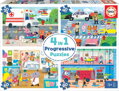 EDUCA Puzzle Hrdinové v akci 4v1 (20,40,60,80 dílků)