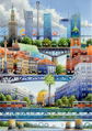 GOOD LOOT Puzzle Imagination: Tytus Brzozowski - Warsaw bridges 1000 dílků