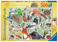 RAVENSBURGER Puzzle Návštěvníci zahrady 500 dílků