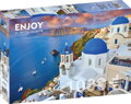 ENJOY Puzzle Santorini - Výhled na lodě, Řecko 1000 dílků