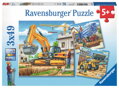 RAVENSBURGER Puzzle Stavební stroje 3x49 dílků