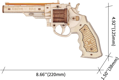 ROBOTIME Rokr 3D dřevěné puzzle Revolver Corsac M60 102 dílků
