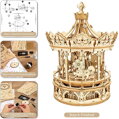 ROBOTIME Rokr 3D dřevěné puzzle Romantický kolotoč (hrací skříňka) 336 dílků