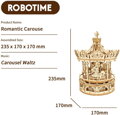 ROBOTIME Rokr 3D dřevěné puzzle Romantický kolotoč (hrací skříňka) 336 dílků