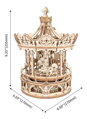 ROBOTIME Rokr 3D dřevěné puzzle Romantický kolotoč (hrací skříňka) 336 dílků