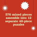 CHRONICLE BOOKS Sada 12 puzzle Dvanáct dní Kočkonoc 576 dílků