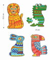 DJECO Vybarvovací obrysové puzzle Zvířátka 4x12 dílků