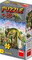 Puzzle s figurkou dinosaura: Triceratops 60 dílků