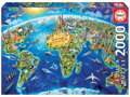 EDUCA Puzzle Mapa se světovými památkami 2000 dílků