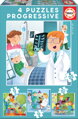 EDUCA Puzzle Budoucí povolání 4v1 (12,16,20,25 dílků)