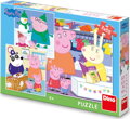 DINO Puzzle Prasátko Peppa 3x55 dílků