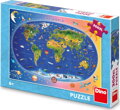 DINO Puzzle Mapa světa XL 300 dílků