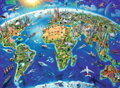 RAVENSBURGER Puzzle Mapa světa s památkami XXL 200 dílků