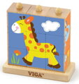 VIGA Nasouvací kostky Safari, 9 kostek