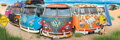 EUROGRAPHICS Panoramatické puzzle Barevné autobusy 1000 dílků