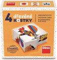 DINO Obrázkové kostky Kohout, 4 kostky