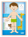 WOODY Oboustranné puzzle Lidské tělo - Chlapec (anglicky)