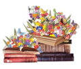 GALISON Tvarové puzzle Rozkvetlé knihy 750 dílků