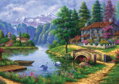 ART PUZZLE Puzzle Vesnice u jezera 1500 dílků