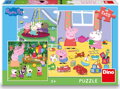 DINO Puzzle Prasátko Peppa na prázdninách 3x55 dílků