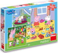 DINO Puzzle Prasátko Peppa na prázdninách 3x55 dílků