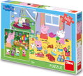 DINO Puzzle Prasátko Peppa na prázdninách 3x55 dílků