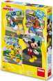 DINO Puzzle Mickey a přátelé ve městě 4x54 dílků