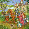 RAVENSBURGER Puzzle Rytířský turnaj 3x49 dílků