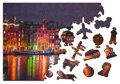 WOODEN CITY Dřevěné puzzle Noční Amsterdam 2v1, 150 dílků EKO