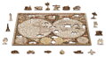 WOODEN CITY Dřevěné puzzle Antická mapa světa 2v1, 75 dílků EKO