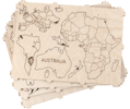 WOODEN CITY Dřevěná mapa světa velikost M (57x38cm)